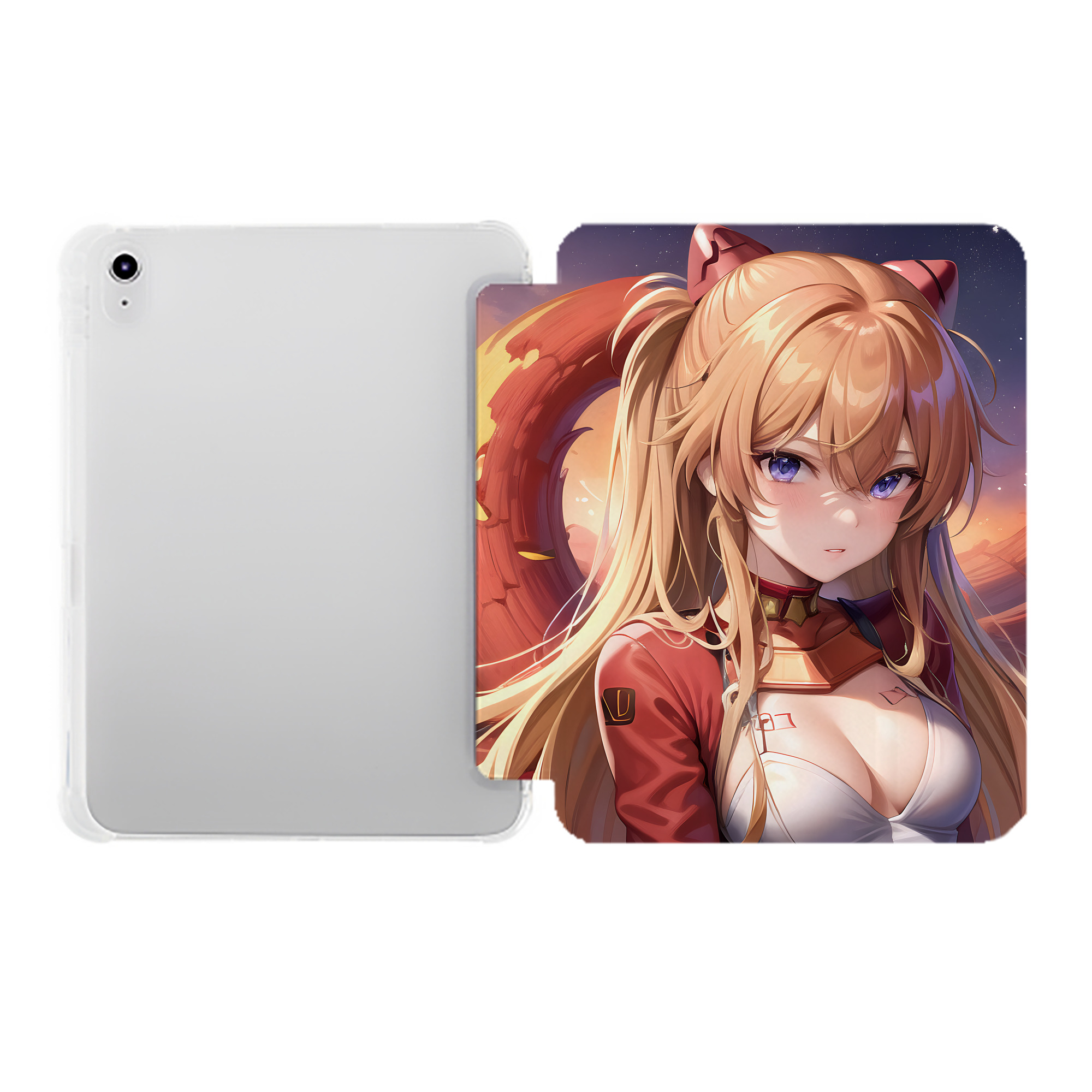 （画像用） EVA 新世紀エヴァンゲリオン IPad ケース ペン収納付き 三つ折りスタンド PUレザー×シリコン 対応機種9.5/10.5/10.9インチ
